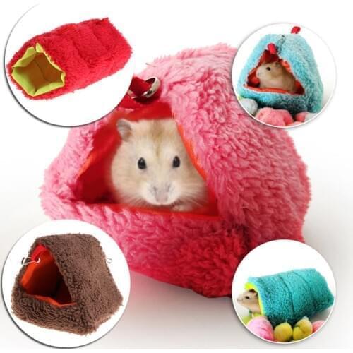 Hamster Nest Sleeping Bed Hanging Cage Fleece Waterproof Warm Winter Hammock Swing Toys Multi-functional For Small Pets Squirrel