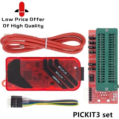 PICKIT3 PIC KIT3 PICKIT 3 Programmer Offline Programming PIC Microcontroller Chip Monopoly+PIC Programmer adapter seat