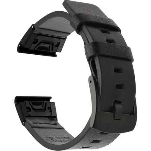 22mm Quick Fit Genuine Leather Business replacement strap For Garmin Fenix 5／6 Forerunner 935／945 Watch Band Wristband Strap