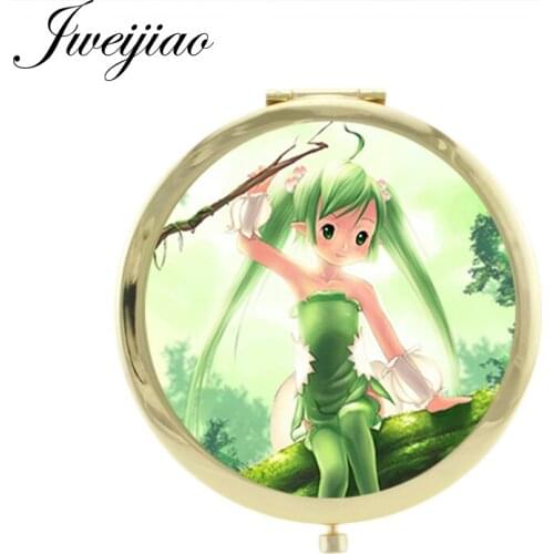 JWEIJIAO Cartoon fairy Folding 1X/2X Magnifying make up mirror pretty girls glass cabochon espejo de maquillaje FQ323