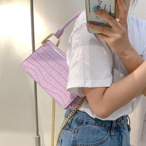 Crocodile Pattern Women Underarm Bag Vintage Design PU Leather Ladies Small Shoulder Bags Female Tote Baguette Purse Handbags