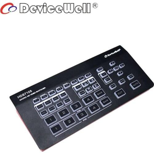 DeviceWell HDS7105 Super Mini Switcher 4 HDMI + 1 DP Inputs Video Switcher For New Media Live Youtube Ins TV Broadcasts PK Atem