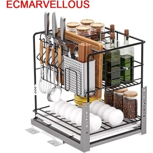 Dish Drainer Pantry Cestas Para Organizar Despensa Gabinete Stainless Steel Cuisine Cocina Rack Kitchen Cabinet Storage Basket