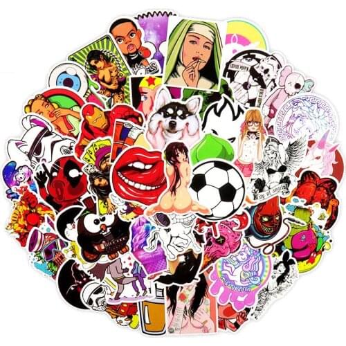 50pcs Mixed Cartoon stickers Superhero Movie Sticker Terror Skull Waterproof Stickers to DIY Scrapbooking Motorcycle Notebook