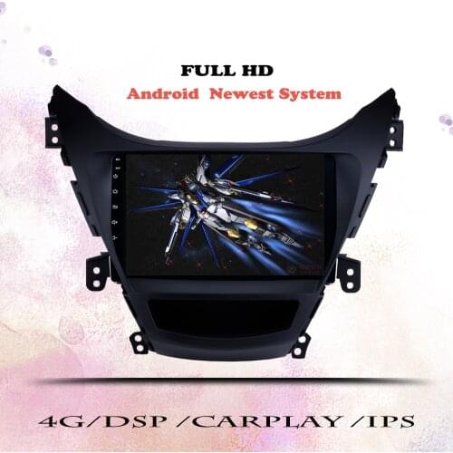 Octa Core Android 10.0 Car DVD GPS Navigation Player Deckless Car Stereo for Hyundai Elantra 2010 2011 2012 2013 Radio Head Unit