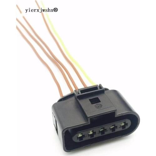 Yierxjwshx 1J0973705 For VW Passat Golf Jetta Touareg For Audi A3 A4 A6 A8 Q7 TT 5 Pin VAG Air Flow Meter Wire Connector Plug