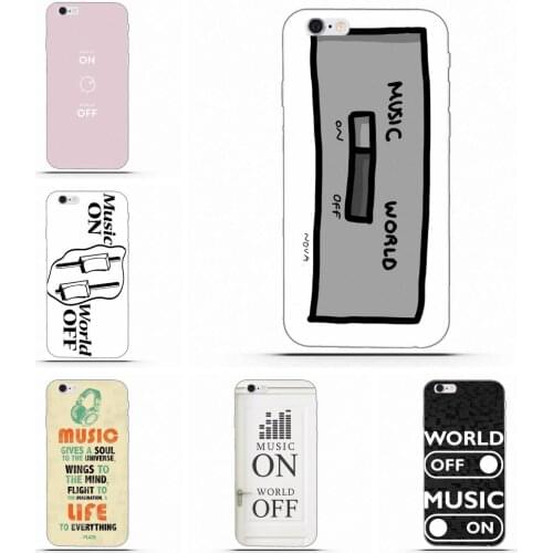 TPU Protective Personalized Music On. World Off For Sony Xperia Z Z1 Z2 Z3 Z4 Z5 compact Mini Premium M2 M4 M5 T3 E3 E5 XA