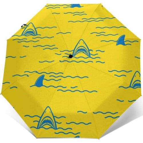 Wind Resistant Folding Automatic Umbrella Women Auto Shark And Dolphin Ocean Sea Windproof Umbrellas Rain For Men Parasol