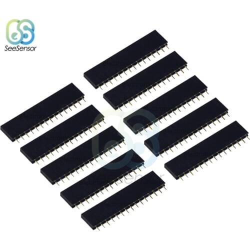 10Pcs 1X15 15Pin 2.54mm Pitch PCB Female Pin Header Connector Straight Single Row