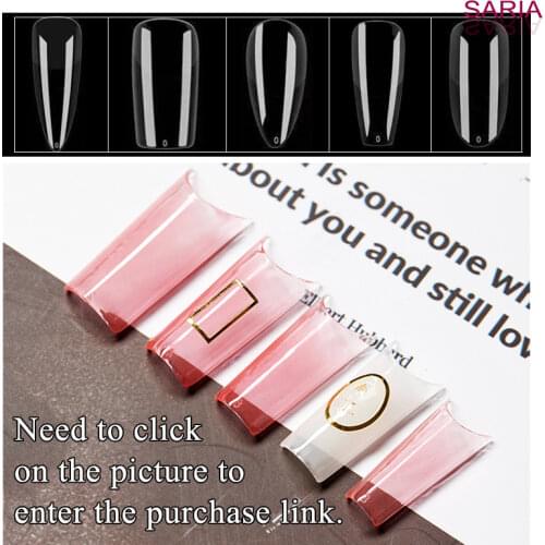 120pieces of nail tips art piece thin ladder-shaped almond long tip short water drop fold seamless net red explosion-free matte