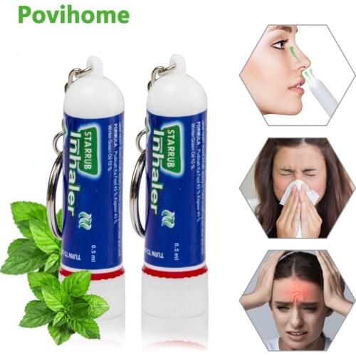 2Pcs Nasal Essential Oils Rhinitis Mint Cream 100% Original Thai Rhinitis Refreshing Nose Cold Cool Ointment Nasal Inhaler D3394