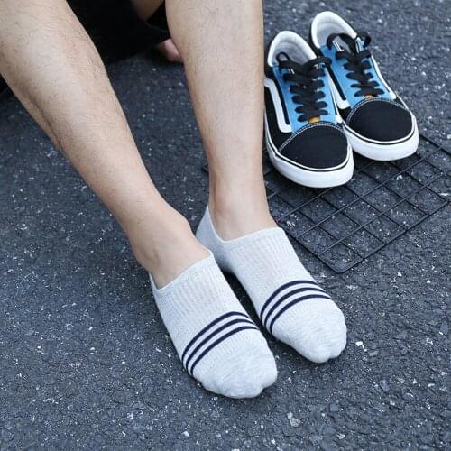 3 Pairs/Lot Boat Socks Fashion Striped Mens Socks Cotton Breathable Sweat Absorbing Short Ankle Socks Spring Summer Chaussette