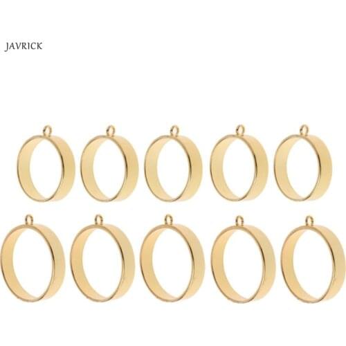 5Pcs Round Framework Open Back Bezels Pendant Blanks for Resin Jewelry Making