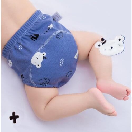 6-Layers Baby Cotton Diaper Cartoon Print Leakproof Nappy Infant Baby Training Pants Waterproof Toddler Pant Baby Diapers