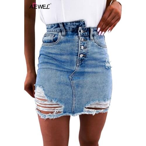 ADEWEL Denim Skirts For Women