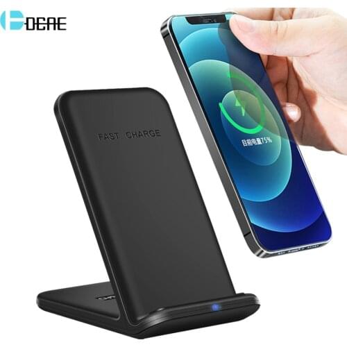 DCAE Qi Wireless Charger Stand 30W Fast Charging For iPhone 12 11 XS XR X 8 Samsung S20 S10 S9 Galaxy Note 20 10 9 Phone Holder