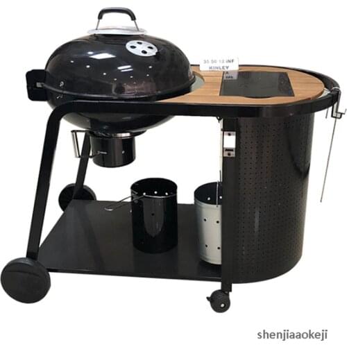 Courtyard Grill Large Queen Grill Outdoor Garden Plus European Deluxe Grill Easy move Trolley furnace grilling stove barbecue