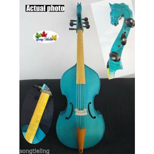 Baroque style SONG Brand Maestro 6 strings 27" horses head blue viola da gamba