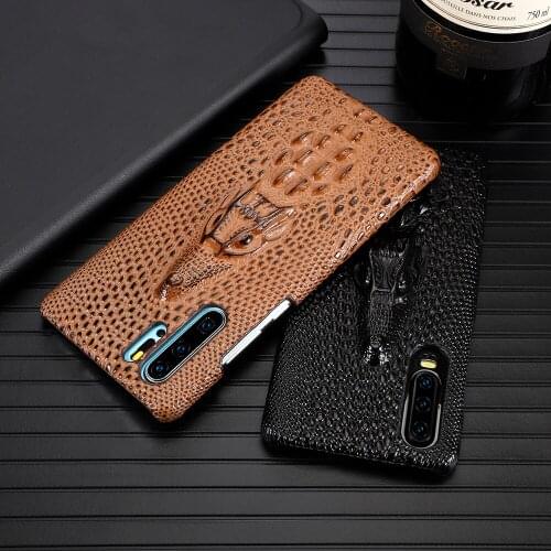 Case For Huawei P30 Pro Luxury 3d Crocodile Skin Pattern Hard Protective Genuine Leather Back Cover Case For Huawei P30