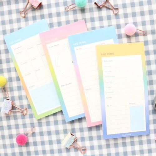 Domikee 2021 New cute undated planner notepad school student time agenda planner memo pad: weekly monthly daily planner list