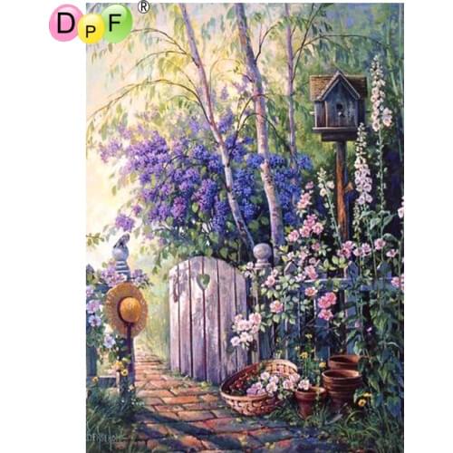 DPF DIY garden 5D diamond painting cross stitch diamond embroidery diamond mosaic full square wall painting crafts home decor