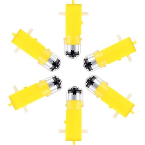 6PCS DC Electric Motor 3V-6V Dual Shaft Geared TT Magnetic Gearbox Engine DIY for Arduino Smart Car Robot Toys Cars