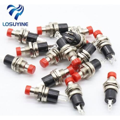 IMC Hot 10Pcs Red Cap SPST Momentary Mini Pushbutton Switch DC 50V 0.3A