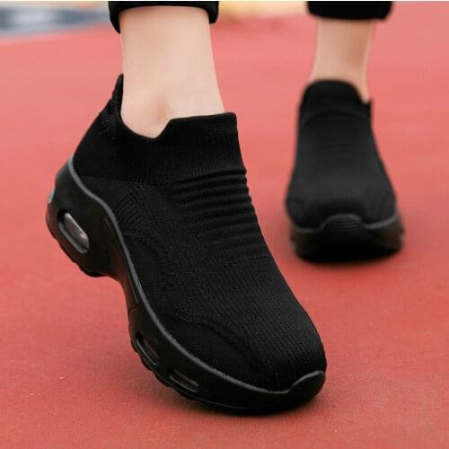Women sneakers fashion solid color knit woven socks shoes woman breathable mesh platform casual shoes women sneakers plus size