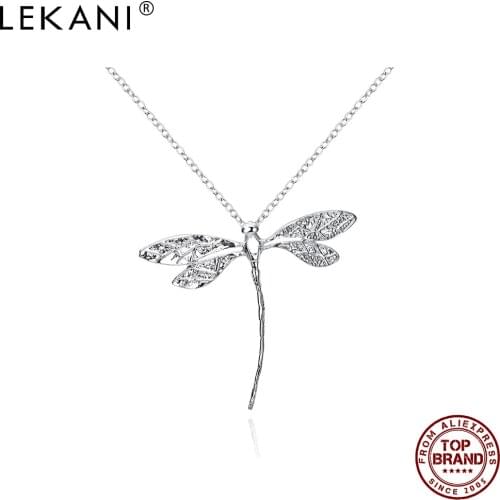 LEKANI Long Dragonfly Animal Pendant For Women White Romantic Geometric Pendants Female Engagement Fashion Jewelry Recommend