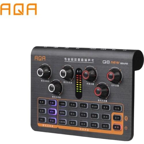 AQA Q8 microphone external bluetooth sound card recording equipment microphone shouting microphone wireless effector