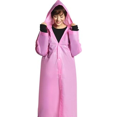 Fashion EVA Women Man Raincoat Thickened Waterproof Rain Poncho Coat Adult Clear Transparent Camping Hoodie Rainwear Suit
