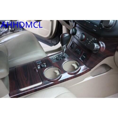 Car Interior Mouldings Sequins Modification Decorative Trim Frame Matt Wooden Color For Highlander 2009 2010 2011 2012 2013 2014