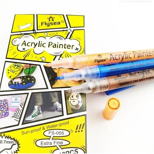 12/28/80Colors 0.7MM 2.0MM Acrylic Paint Marker Pen Set Art Markers Supplies On Glass Canvas Metal Ceramic Mug Wallpaper Drawing