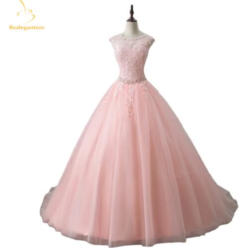 Bealegantom Cheap Stock Quinceanera Dresses 2021 Ball Gown Appliques Beaded Sweet 16 Dress Debutante Vestidos De 15 Anos QA1609