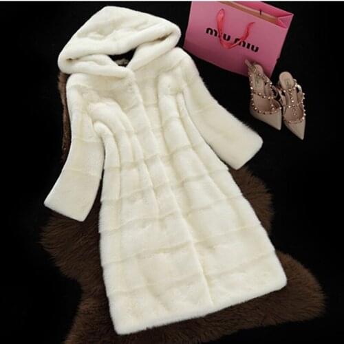 RoRoDox Faux Fur Parkas Coats Women Long Hooded Jackets Solid Slim Outwear Warm Cardigan Casual Long Sleeve Female Coats