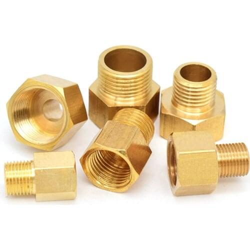 Male to Female Thread Brass Pipe Connectors Brass Coupler Adapter Threaded Fitting 1/8" 1/4" For tube docking 3/8" 1/2"