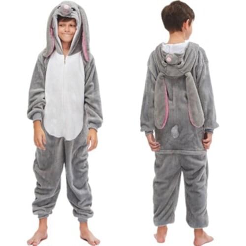 Boys Pajamas Girls Unicorn Jumpsuit Pijamas Childrens Cartoon Sleepwear Winter Flannel Kids Deer Fox Homewear Teens Costume
