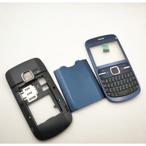 Full Housing For Nokia C3 C3-00 Back Case Battery Cover Front+Middle Frame Keypad C3-00 Replacement Part