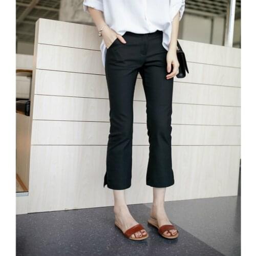 Adjustable Casual Maternity Pants for Pregnant Women Long Trousers Pregnancy Comfortable Clothing with Black Straight Pants