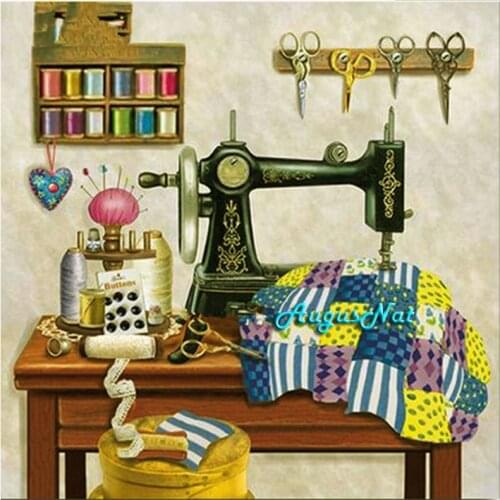 Sewing machine diamond painting full square wall art diamond dotz 5d diy mosaic print on canvas diamond stickers handmade craft