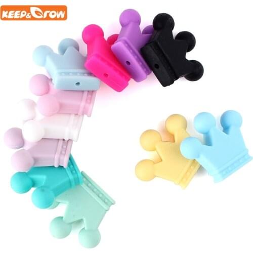 Keep&grow 60Pc Crown Silicone Beads BPA Free Siliconen Kralen Silicon Beads Baby Teetheing Beads Nursing Gift DIY Jewelry Making