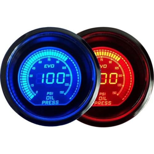 EE support 2" 52mm Universal Oil Pressure Gauge Car Digital Psi Blue Red LED Light Meter Sale