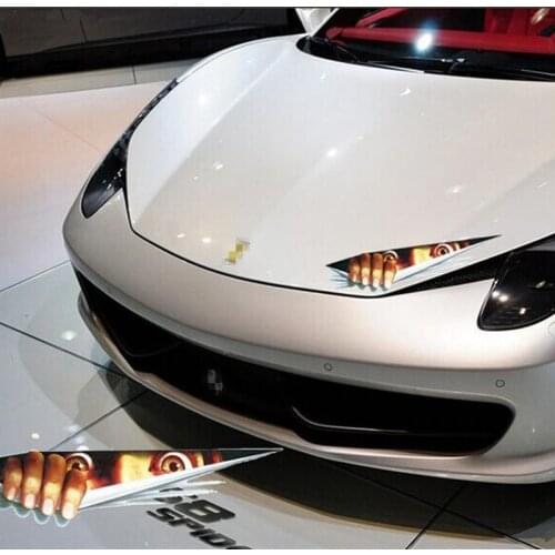 CHIZIYO 2019 Funny Car Sticker 3D Car-styling Eyes Peeking Monster Voyeur Car Hoods Trunk Thriller Rear Car Decor
