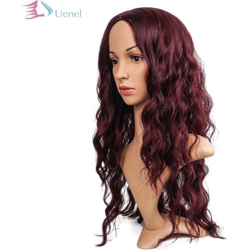 UENEL Gold/ Platinum/Pink/Burgundy /Brown Ombre Long Curly Synthetic Hair Extensions Wigs for Women 24Inch/28Inch Free Shiping