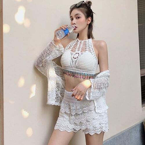 Womens Tube Top Summer New Hollow Knit Camisole Seaside Holiday Sexy Camisole Halter Camisole Base Tube Top Harajuku Corset