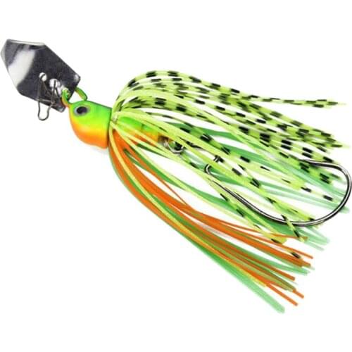 1pcs 20g Artificial Metal Spinner Bait Metal Spoons With Silicone Skirts Lure For Pike Bass Trout Fishing