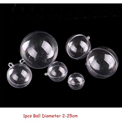 1pcs 2-25cm Open Plastic Clear Bauble Ornament Gift Present Box Decoration Christmas Tress Decorations Ball Transparent