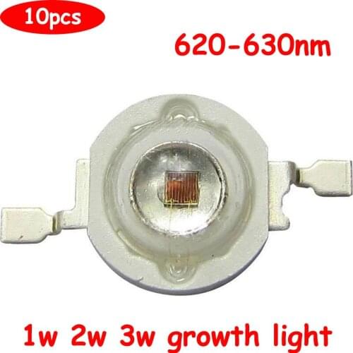 10pcs/lot 1W 2W 3W 620nm - 630nm 30mil 42mil Red LED Beads Chip For Plant Growth Light Part
