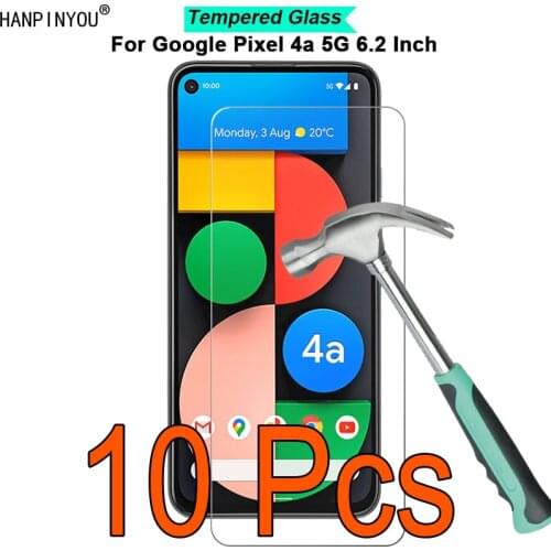 10 Pcs/Lot For Google Pixel 4a 5G 6.2" (Not 4G) 9H Hardness 2.5D Toughened Tempered Glass Film Screen Protector Protect Guard
