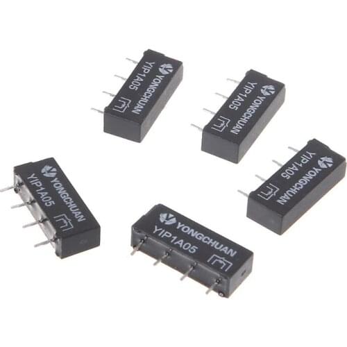 5pcs 5V SIP-1A05 Reed Switch Relay Single In-line 4pin For PAN CHANG Relay
